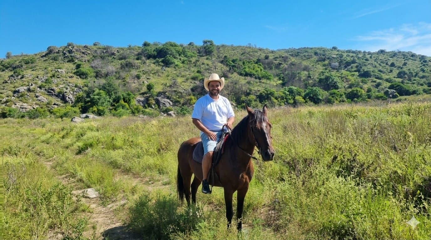 Jinete en las sierras